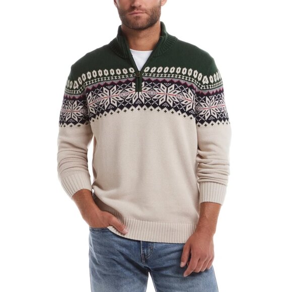 Weatherproof Vintage Men's 1/4 Zip Holiday Sweater Classic Fair - Picture 3 of 7